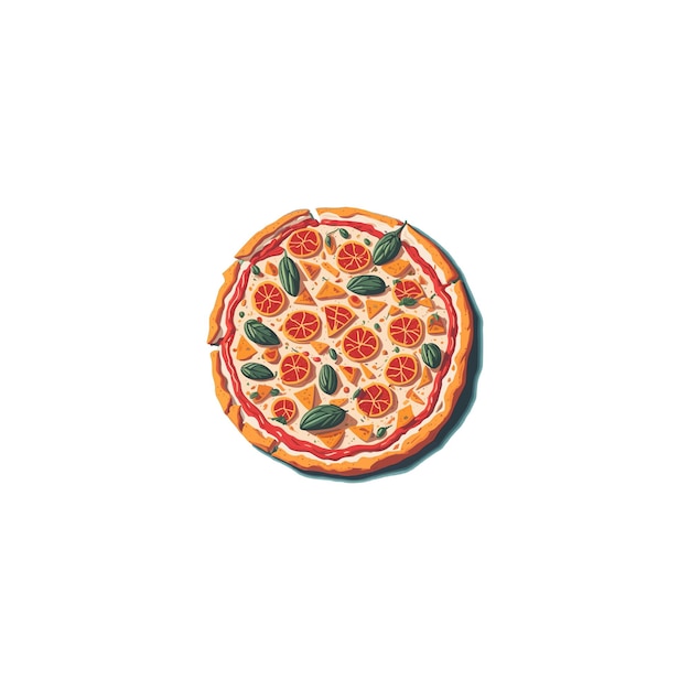 Fresh pizza with tomato cheese olive Fresh pizza vector pizza vector