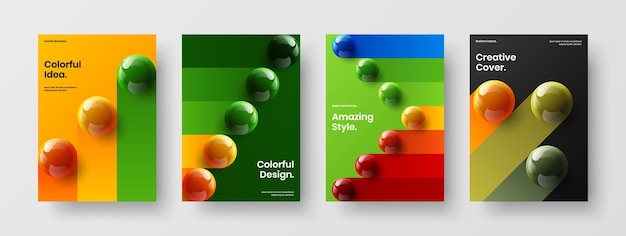 Fresh realistic spheres company brochure illustration set