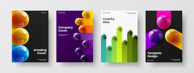 Fresh realistic spheres corporate identity concept composition