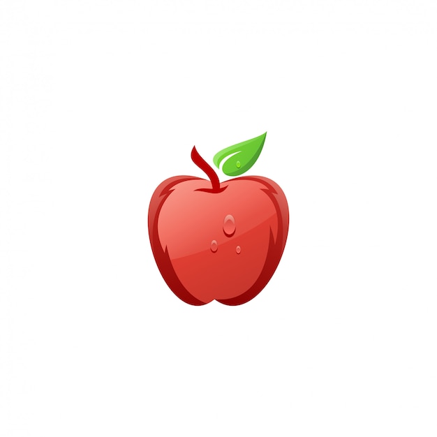 Fresh red apple logo design 