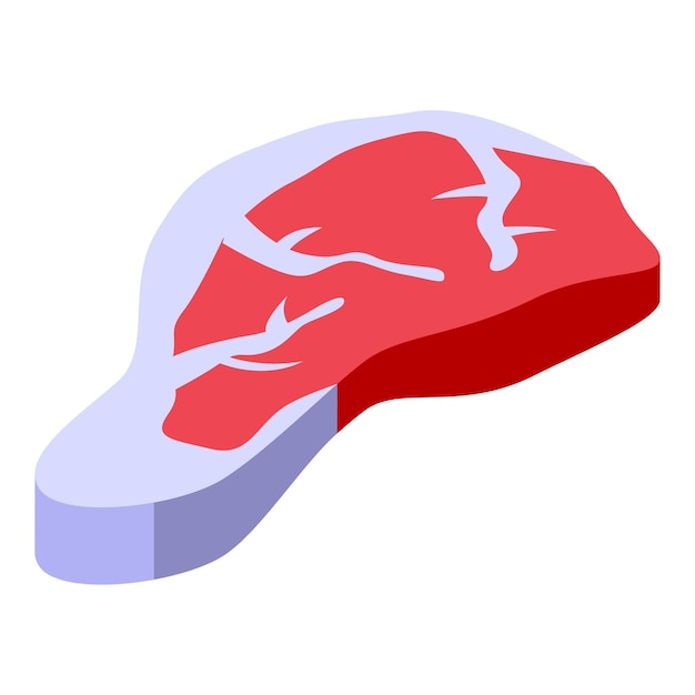 Fresh red meat steak isometric food icon