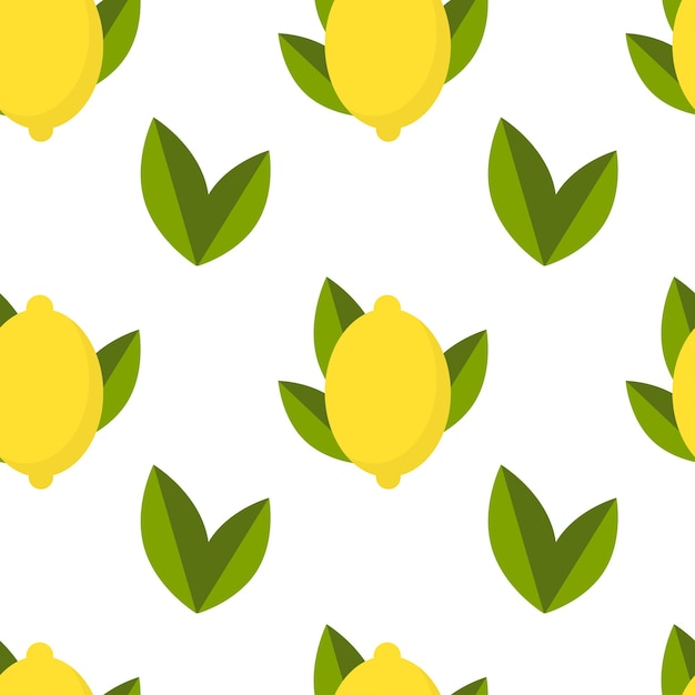 Fresh ripe yellow lemons seamless pattern