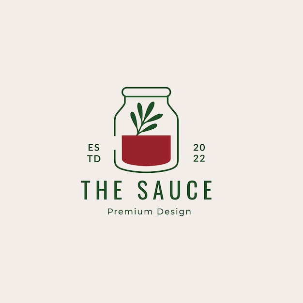 Fresh sauce spicy delicious ingredient organic chili papper logo design vector graphic illustration