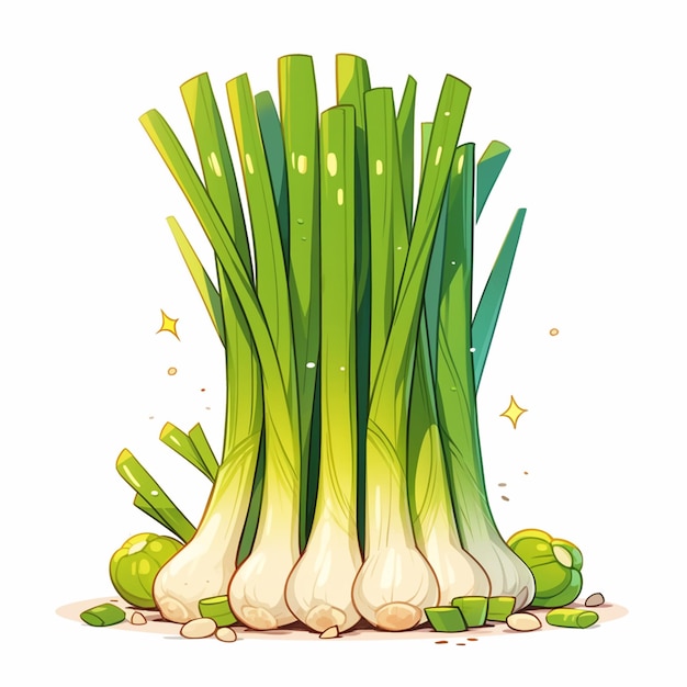 Fresh Scallions with Long Green Tops