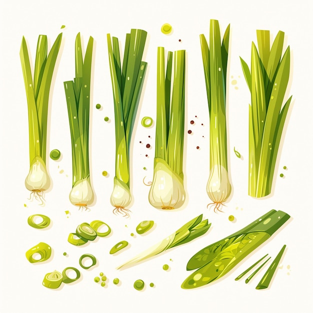 Fresh Scallions with Long Green Tops