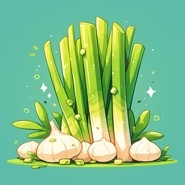 Fresh Scallions with Long Green Tops