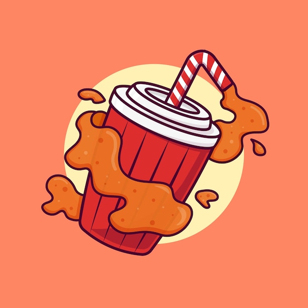 Fresh soda floating cartoon vector