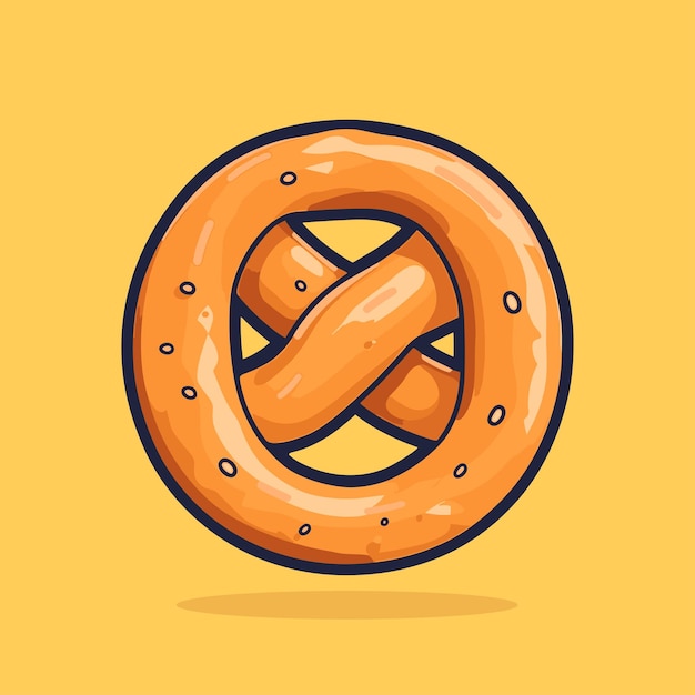 fresh soft pretzel vector icon illustration design