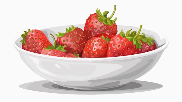 Fresh Strawberries in White Bowl on Background