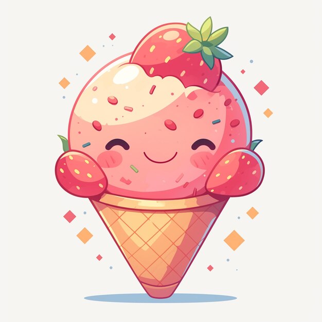 Fresh Strawberry Ice Cream with Berry Compote