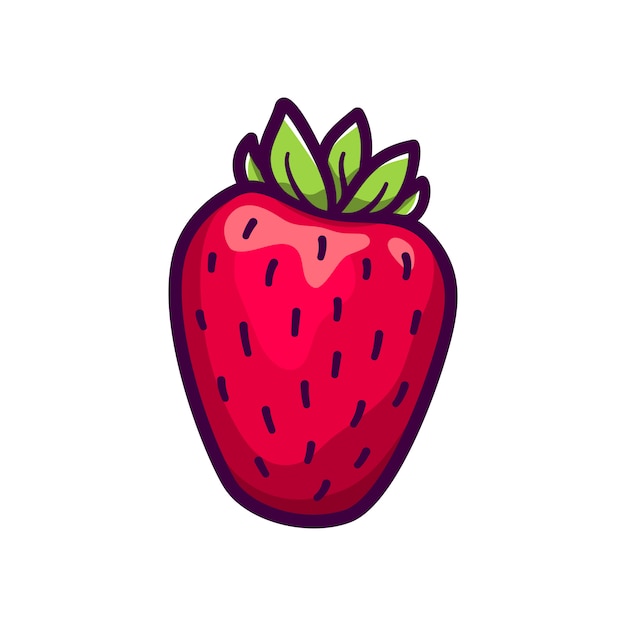 Fresh Strawberry vector icon isolated on white