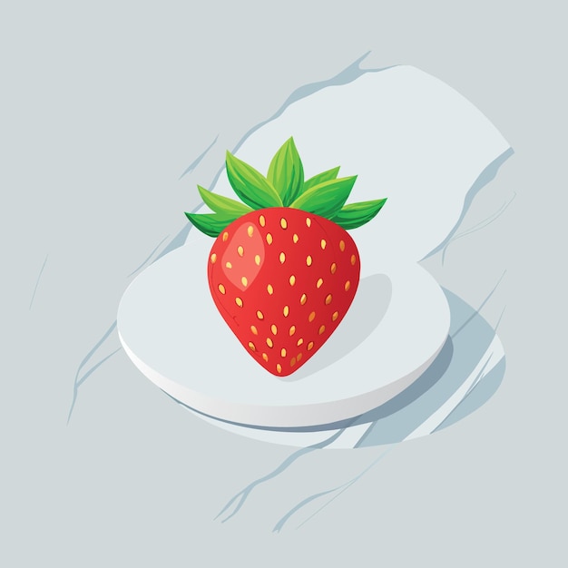 fresh strawberry in white dish on marble background