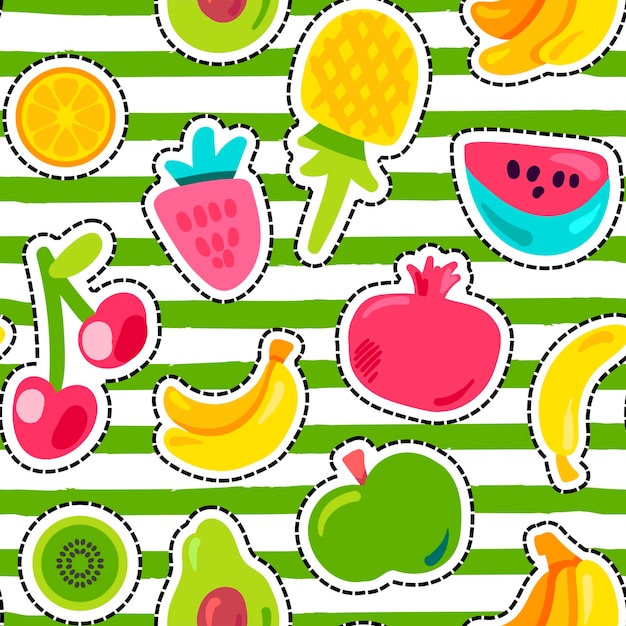 Fresh Summer Juicy Fruit Painted Seamless Pattern