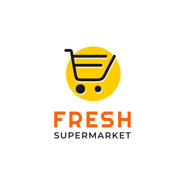 Fresh supermarket logo with letter F Fast shop logo