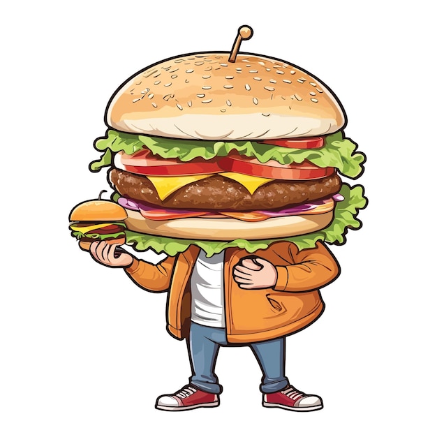 Fresh tasty vector Illustration delicious burger