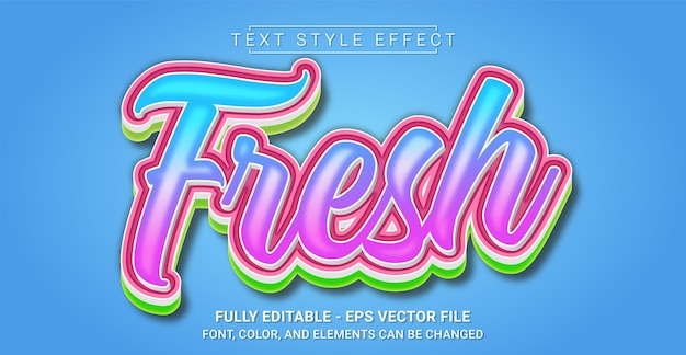 Fresh Text Style Effect Editable Graphic Text Template