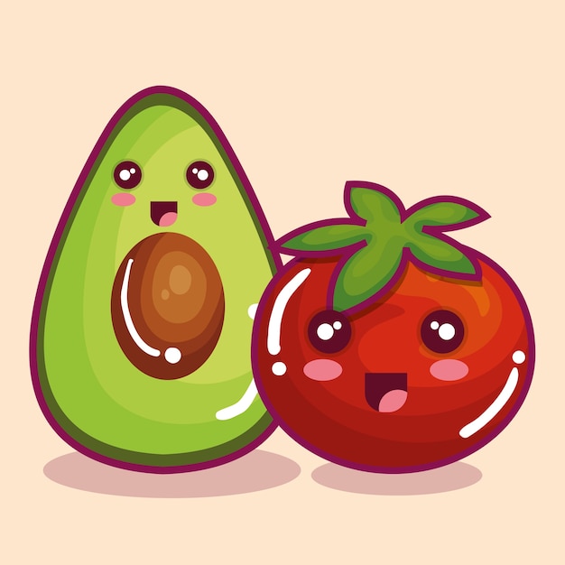 fresh vegetable funny character vector illustration design