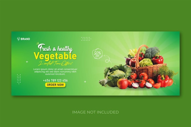 Fresh vegetable sale social media Promotion cover template