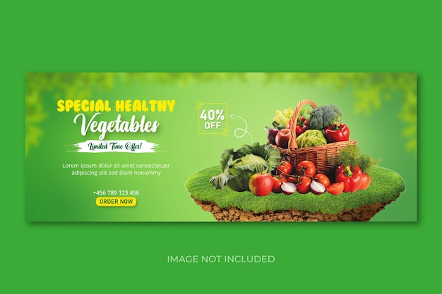 Fresh vegetable sale social media Promotion cover template