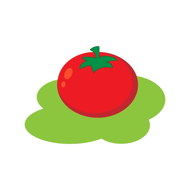 Fresh vegetables Colorful cartoon Easily editable vector Tomato on the white background Isolated vector