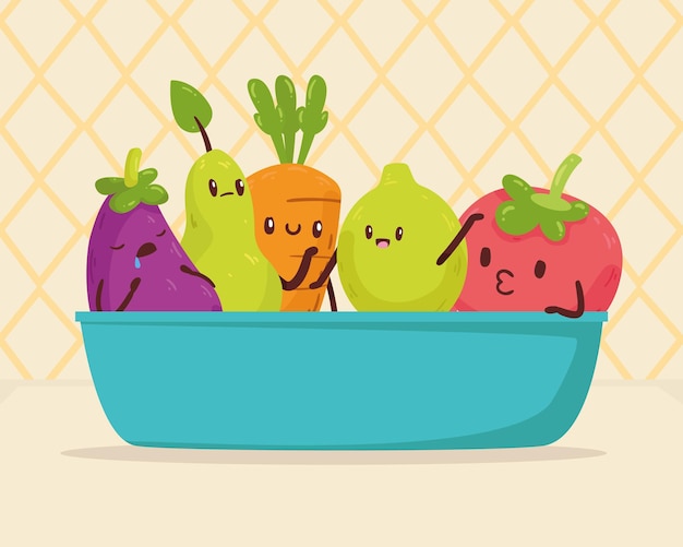 Fresh vegetables kawaii