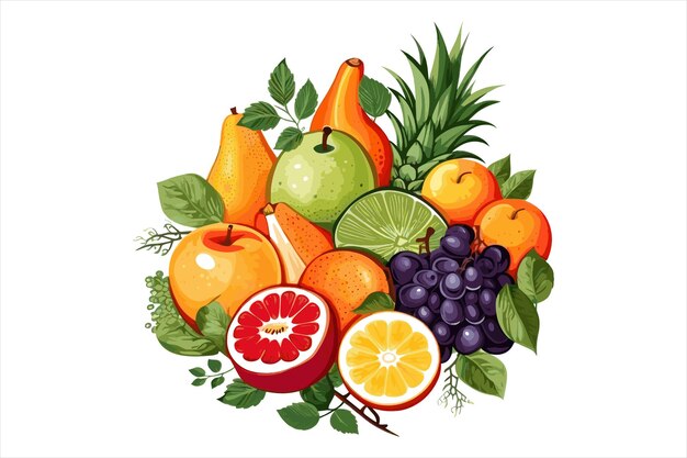 Vector fresh vegetables oranges apples bananas food and fruits etc vector