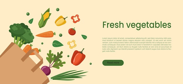 Fresh vegetables in paper bag. Concept banner for World Vegetarian Day. October 1