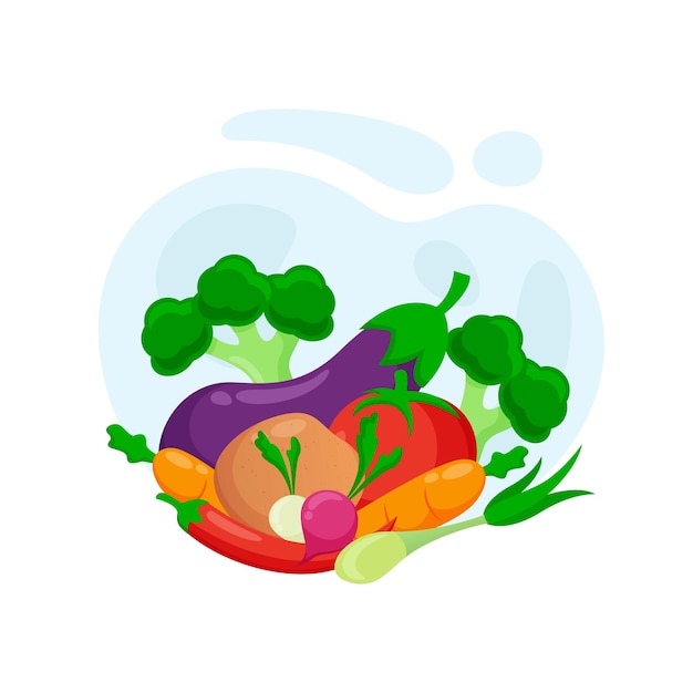 Fresh vegetables vector illustration