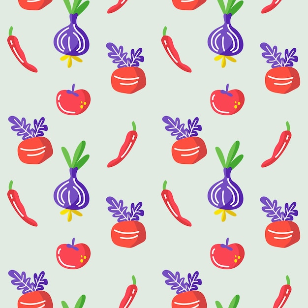 fresh vegetarian seamless pattern background