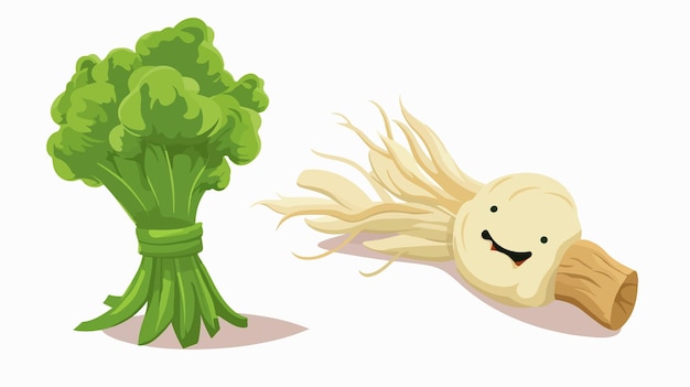 Fresh Wasabi Character and Root Vector Image for Culinary Design Inspiration