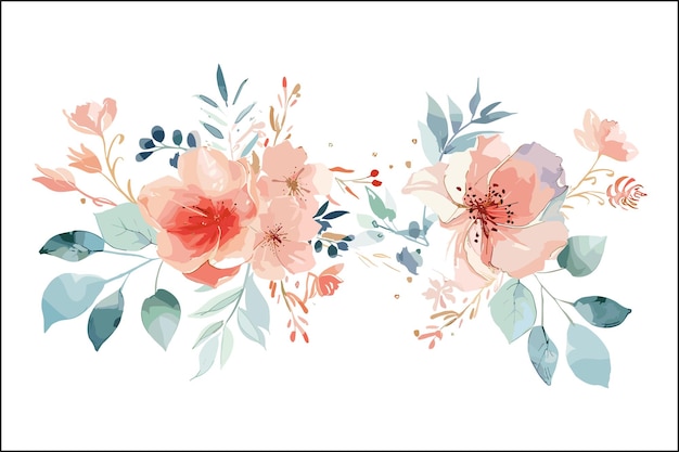 Vector fresh watercolor flower logo design