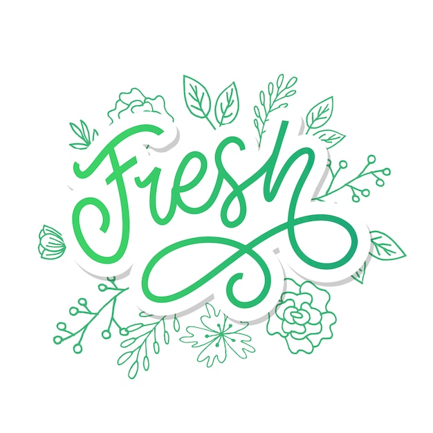 Fresh word hand lettering. Handmade calligraphy