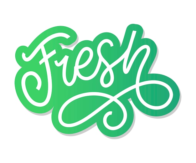 Vector fresh word hand lettering. 