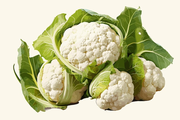 fresh young cauliflower isolated on the white background