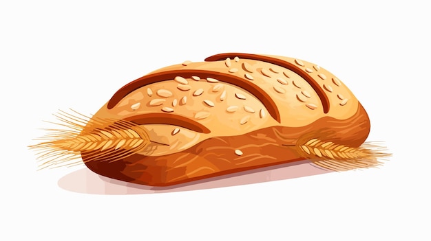 Vector freshly baked bread gourmet meal icon