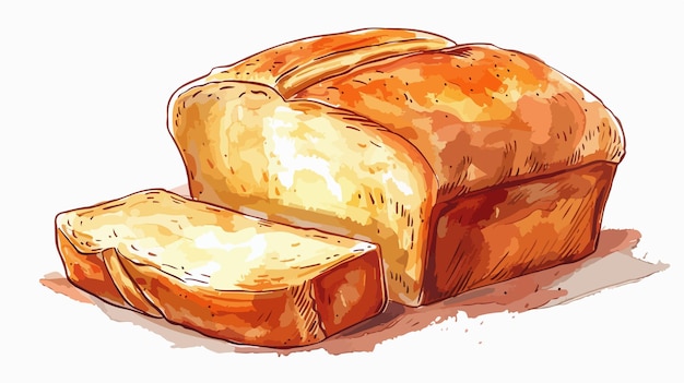 Freshly Baked Bread Piece Vector Illustration