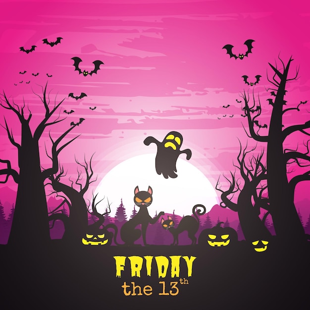 Friday the 13th vector illustration background