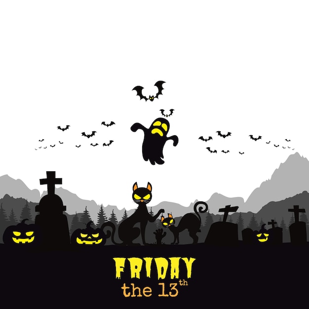 Friday the 13th vector illustration background