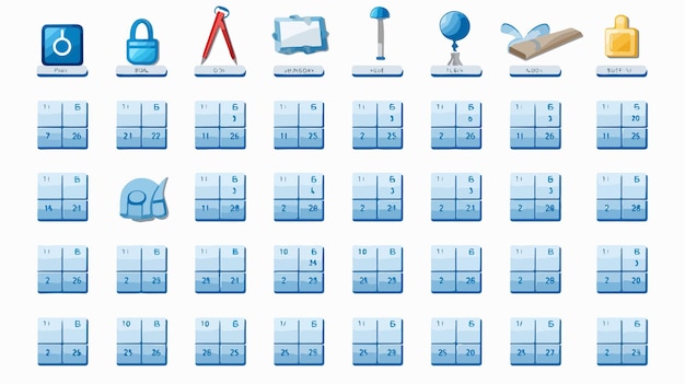 Vector friday calendar grid pictograph with bonus setup