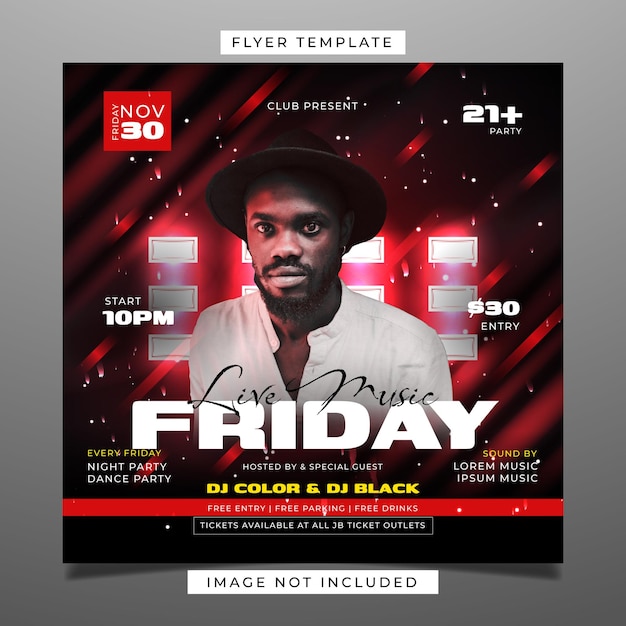 Friday party flyer template