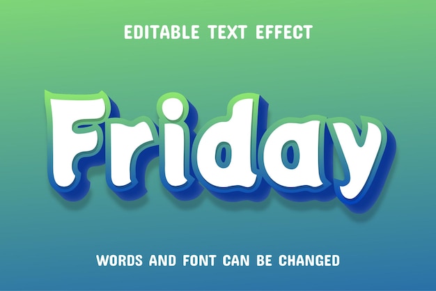 Friday text editable gradient text effect