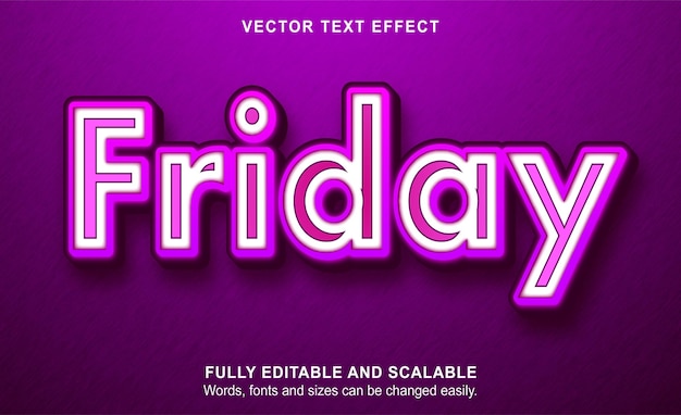 Friday text style vector editable text effect