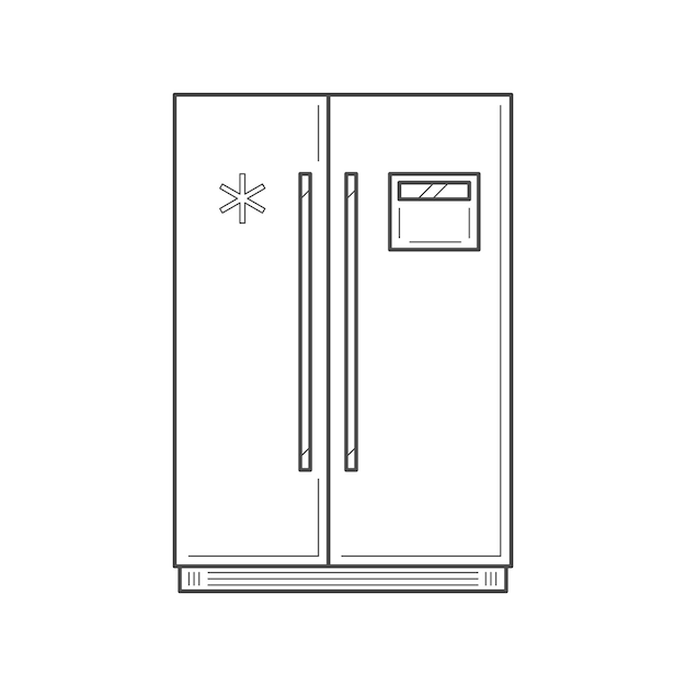 Fridge isolated thin line vector Illustration