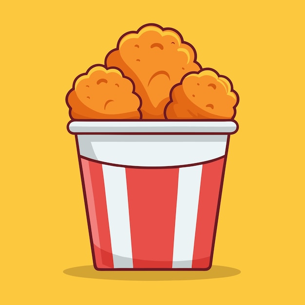 Vector fried chicken bucket vector