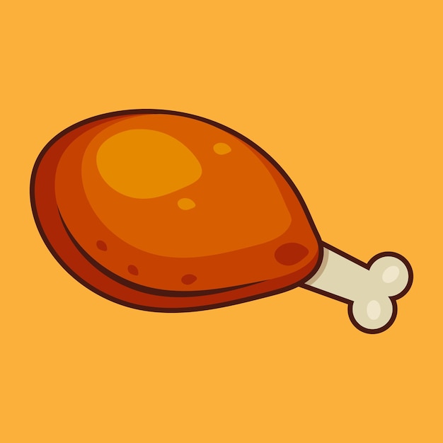 Fried chicken drumstick icon vector