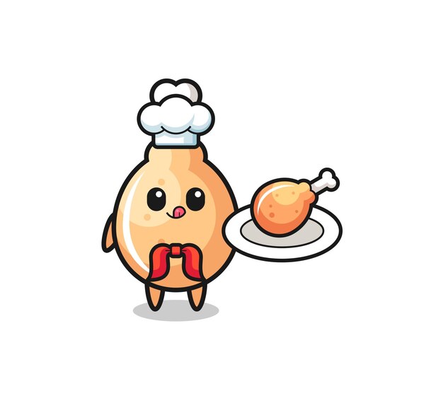 Fried chicken fried chicken chef cartoon character