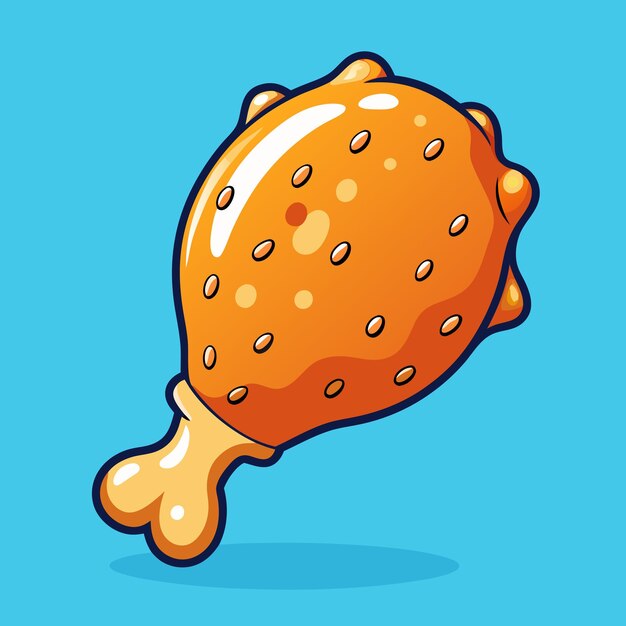 Vector fried chicken piece vector illustration food icon