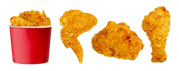 Vector fried chicken pieces