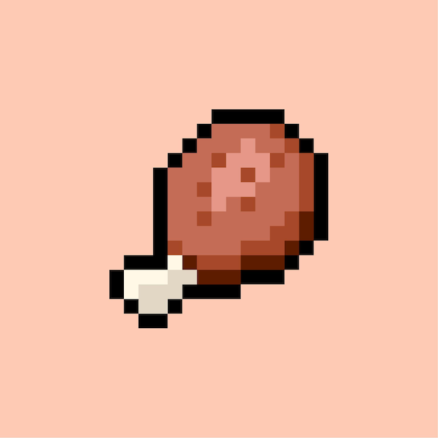 Fried chicken pixel art style