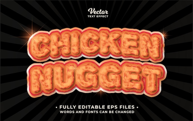 fried chicken text effect editable eps cc